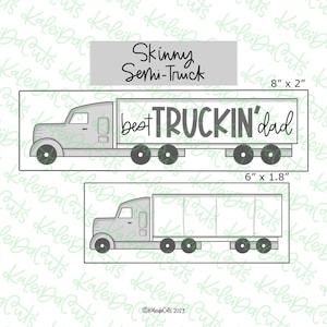 Skinny Semi Truck Cookie Cutter