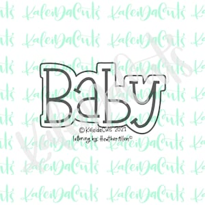 Baby 3 Hand-Lettering Plaque Cookie Cutter