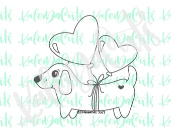 Dachshund with Balloons Cookie Cutter