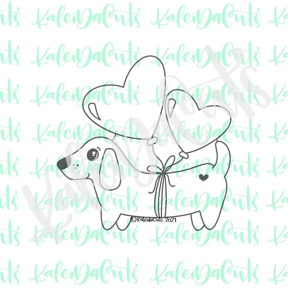 Dachshund with Balloons Cookie Cutter
