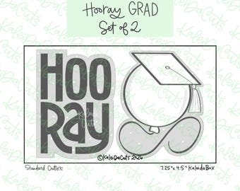 Hooray Grad Cookie Cutters Set of 2