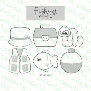 Fishing Set of 6 Cookie Cutters