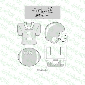 Football Set of 4 Cookie Cutters