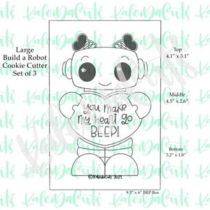 Large  Build a Robot Cookie Cutter - Set of 3
