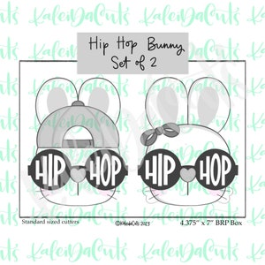 Hip Hop Bunny Set of 2 Cookie Cutters