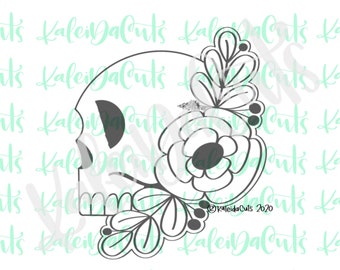 Floral Skull 2 Cookie Cutter