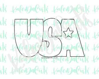 USA Lettering  Cookie Cutter