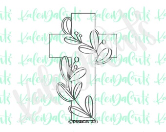 Cross with Greenery Cookie Cutter