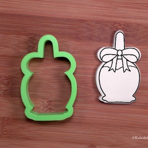 Candy Apple with Bow Cookie Cutter image 1
