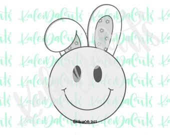 Smiley Face Bunny Ear Bent Cookie Cutter
