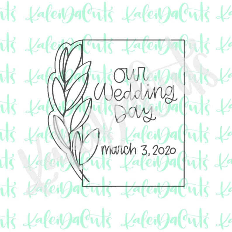 Floral Rectangle Plaque Cookie Cutter image 1