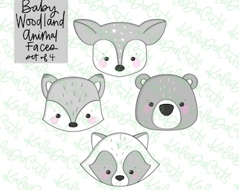 Baby Woodland Animal Faces Cookie Cutter Set of 4