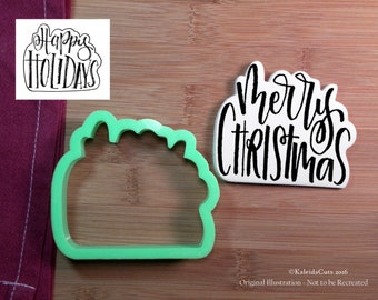 Merry Christmas Lettering Cookie Cutter