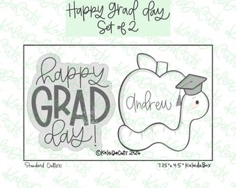 Happy Grad Day Cookie Cutters Set of 2