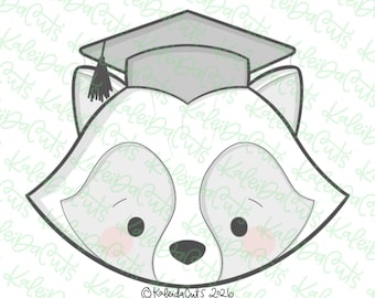 Grad Raccoon Cookie Cutter