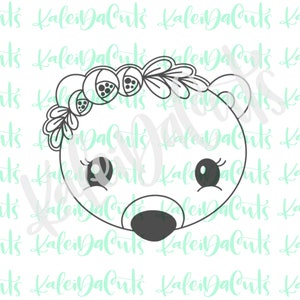 Floral Bear Face Cookie Cutter