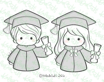 Grad Kids Cookie Cutters Set of 2