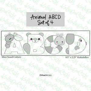 Animal ABCD Set of 4 Cookie Cutters