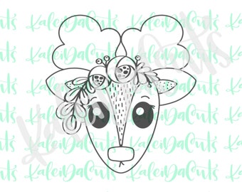 Floral Reindeer Face Cookie Cutter