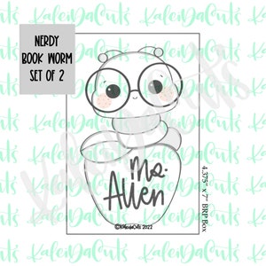 Nerdy Book Worm Set of 2 Cookie Cutters
