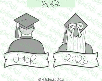 The Grad Banner Cookie Cutters Set of 2