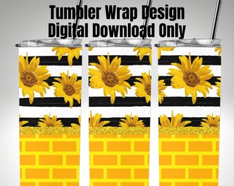 Yellow Brick | 20oz Skinny Tumbler Wrap | Sublimation Designs | PNG Digital Design Download | Dad Tumbler Wrap