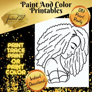 DIY Paint Party / Pre-drawn / Outline Canvas / Adult Painting / Paint & Sip / DIY Paint Party / Pre-Drawn / African American Coloring Pages