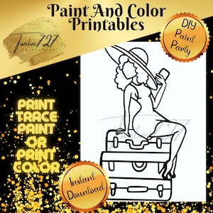 DIY Paint Party / Pre-drawn / Outline Canvas / Adult Painting / Paint & Sip / DIY Paint Party / Pre-Drawn / African American Coloring Pages