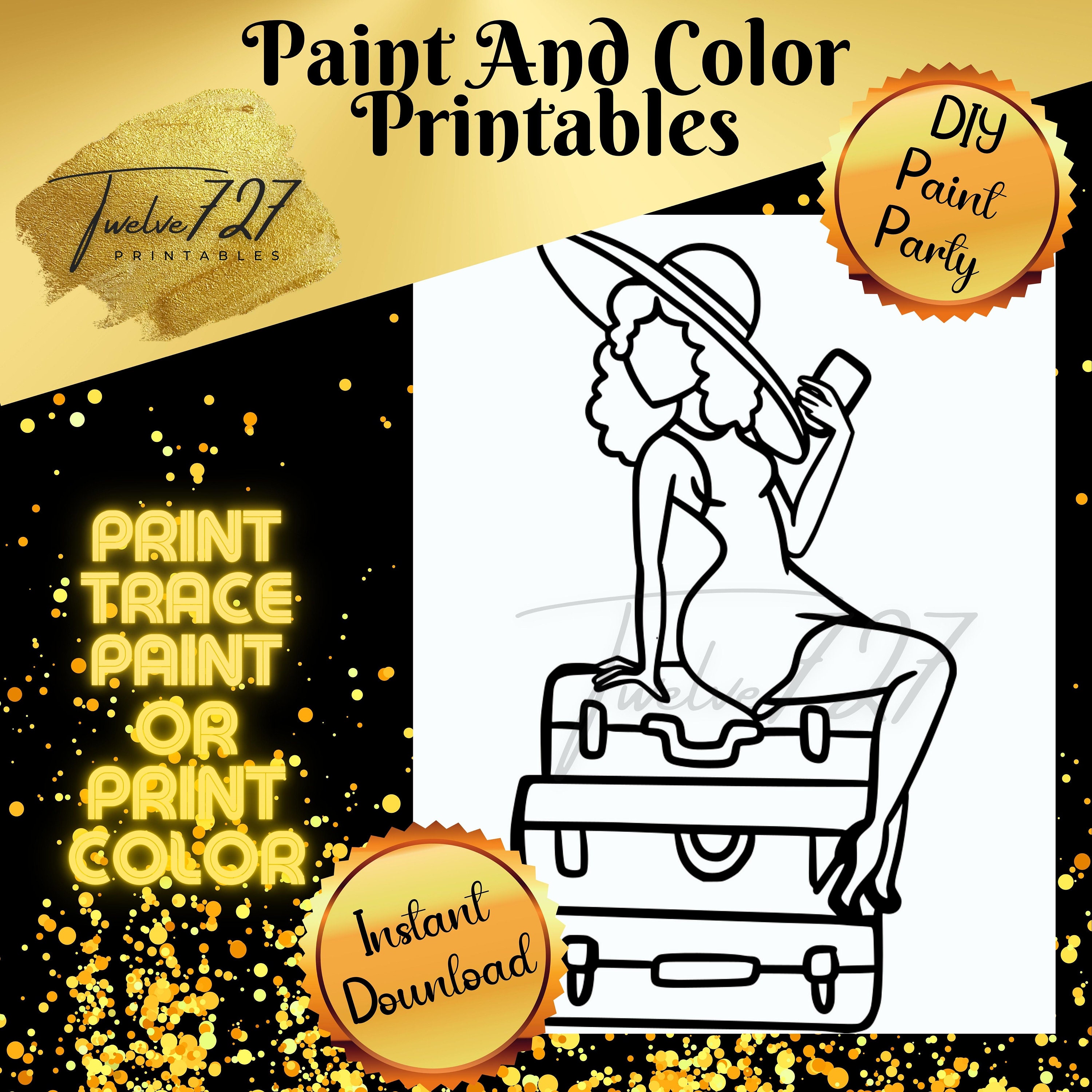 DIY Paint Party / Pre-drawn / Outline Canvas / Adult Painting / Paint & Sip / DIY Paint Party / Pre-Drawn / African American Coloring Pages