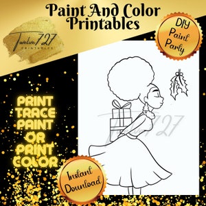 DIY Paint Party / Pre-drawn / Outline Canvas / Adult Painting / Paint & Sip / DIY Paint Party / Pre-Drawn / African American Coloring Pages
