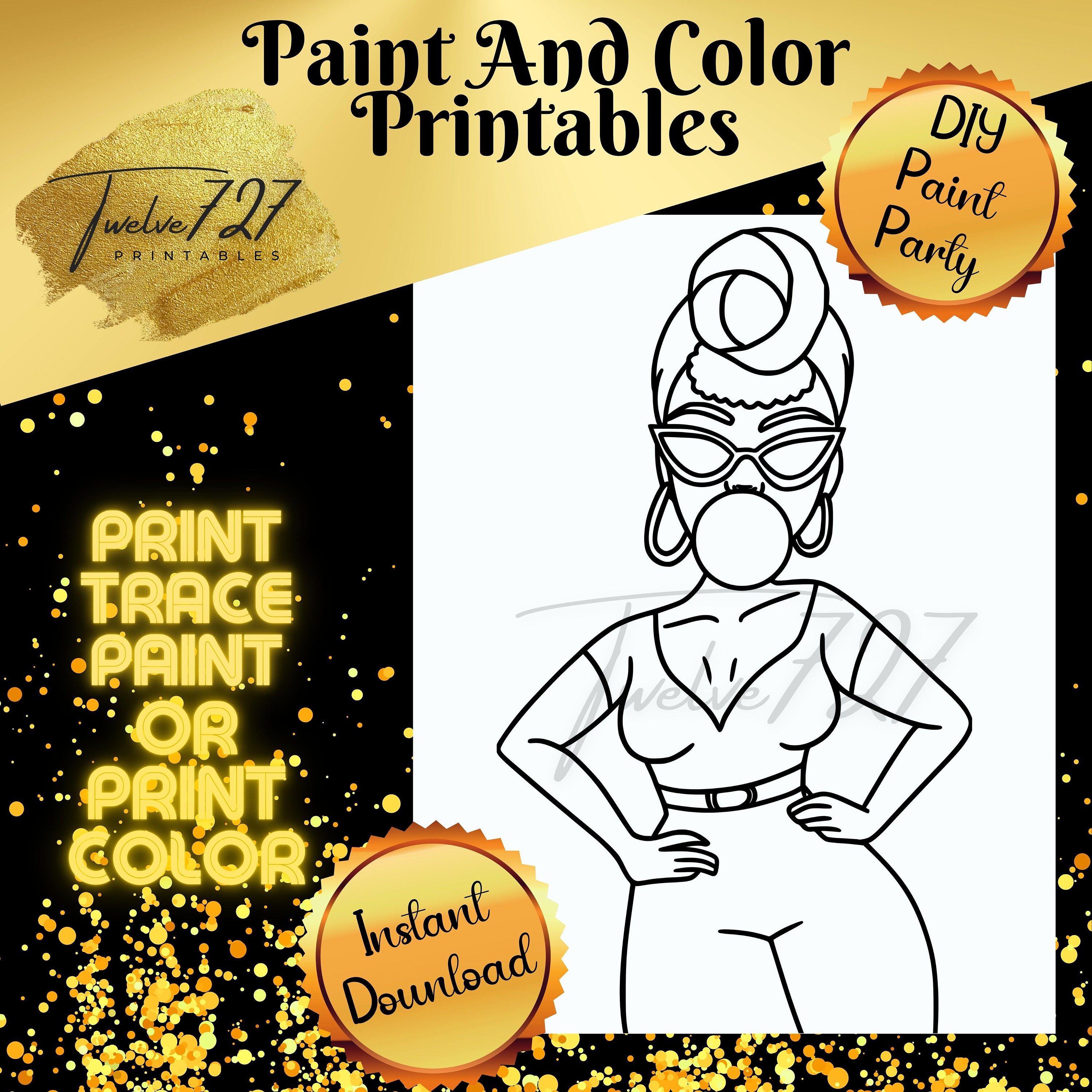 DIY Paint Party / Pre-drawn / Outline Canvas / Adult Painting - Etsy