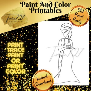 DIY Paint Party / Pre-drawn / Outline Canvas / Adult Painting / Paint & Sip / DIY Paint Party / Pre-Drawn / African American Coloring Pages