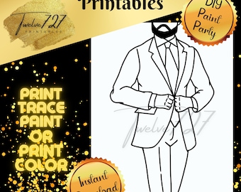 DIY Paint Party / Pre-drawn / Outline Canvas / Adult Painting / Paint & Sip / DIY Paint Party / Pre-Drawn / African American Coloring Pages