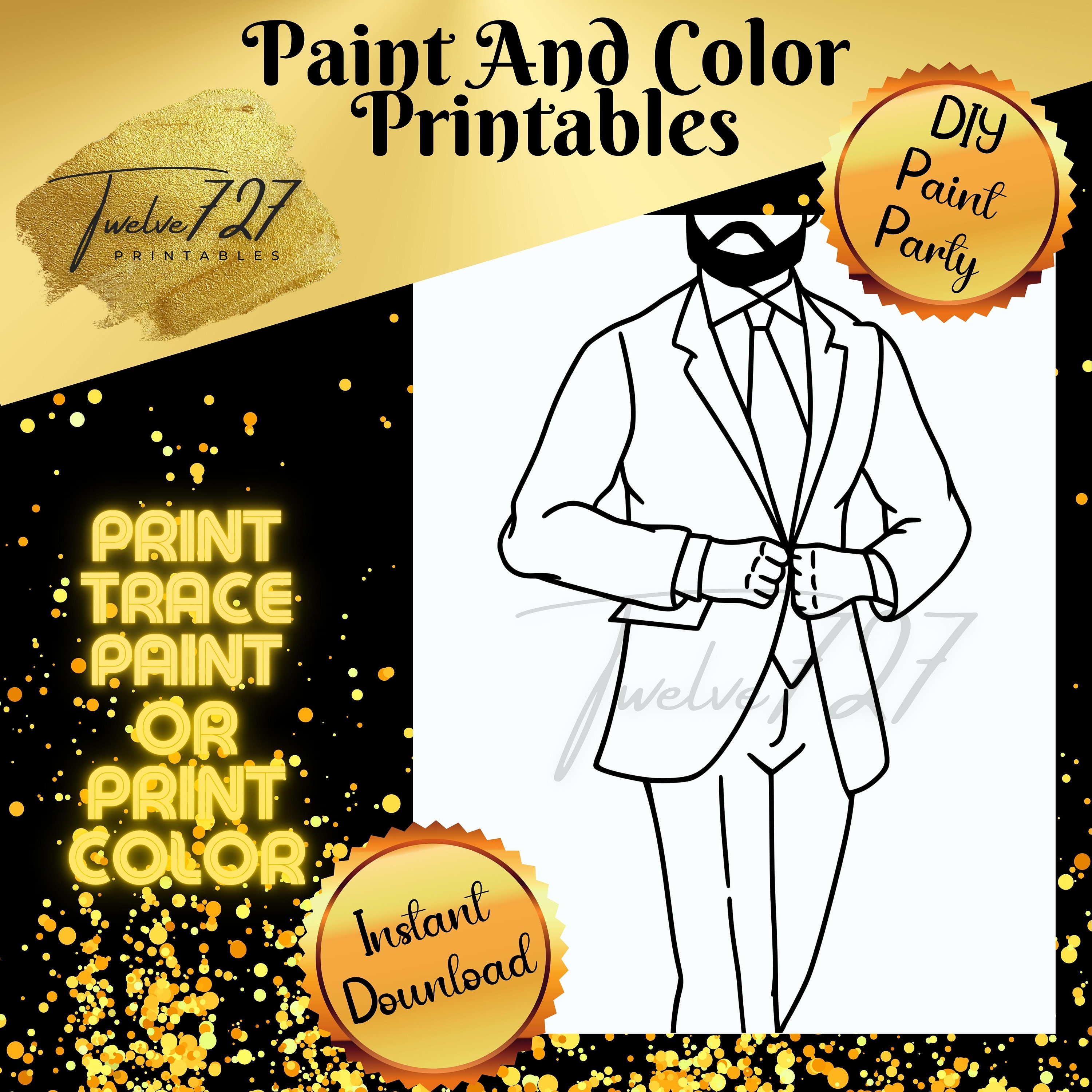 Cowboy Boots, Sip and Paint Kit, Pre Drawn Canvas, Paint and Sip Kit,  Couples Painting Kit, Adult Paint Kit 
