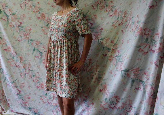 Dalmys 90s rayon baby doll empire waist rayon flor