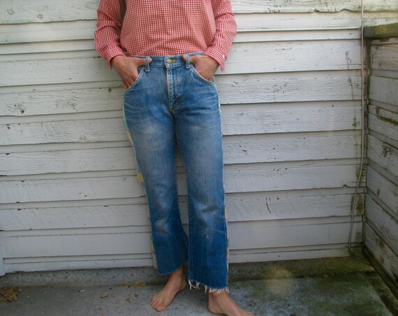 two tone lee jeans