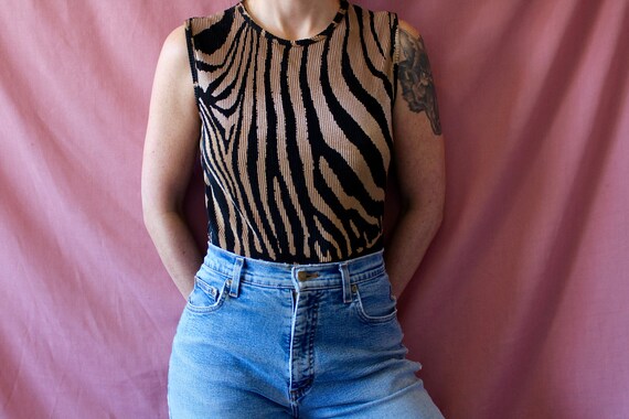 Vintage Plisse Tank Top Crop Top 90s Accordion Ple