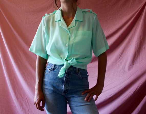 Emma Jean Seafoam Plaid L/S Button Down main image 1
