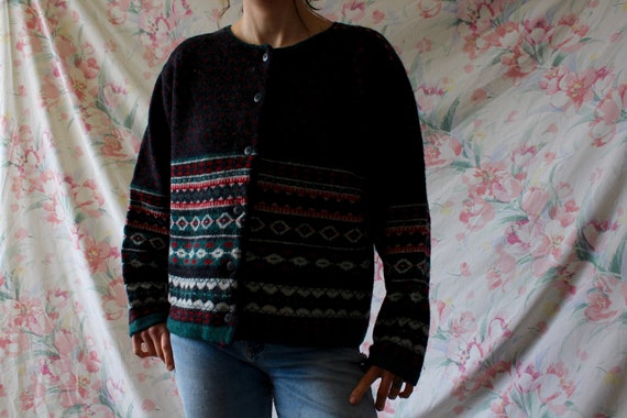 1990s LL Bean 100% wool fuzzy Vintage oversized Bu