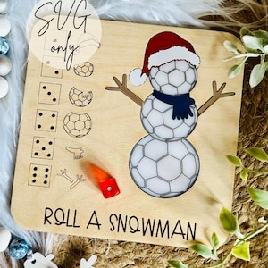 Roll-A-Schneemann | Fußball-Schneemann | Würfelspiel | NUR SVG