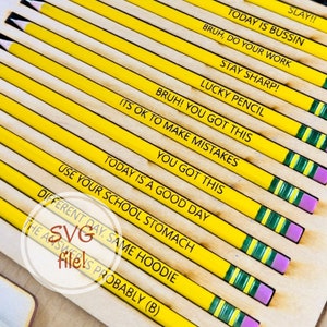 Trocadilhos gravados em lápis SVG
