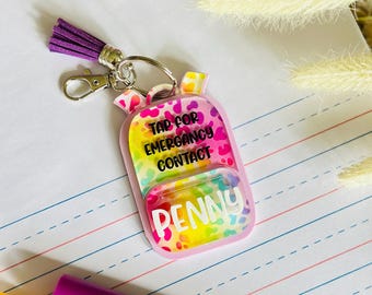Personalized NFC Backpack Keychain | Emergency Contact Tag