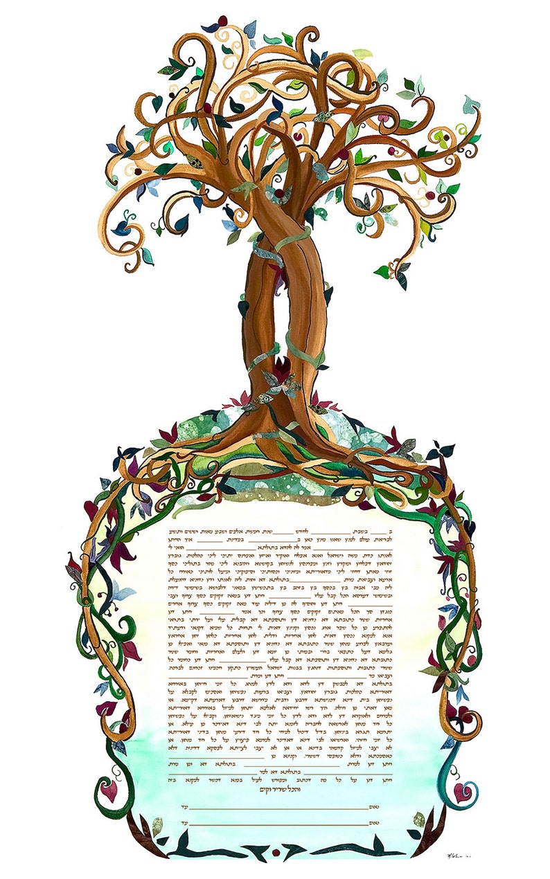 Rooted Love ketubah print by Ketubah Garden