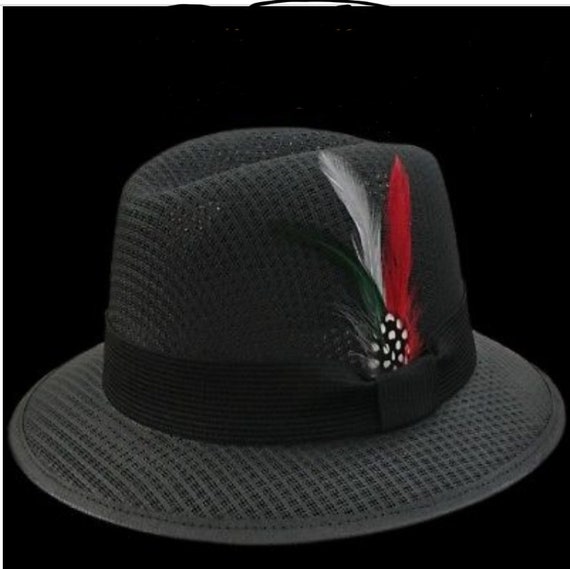 Mens Black Lowrider hat Derby Fedora