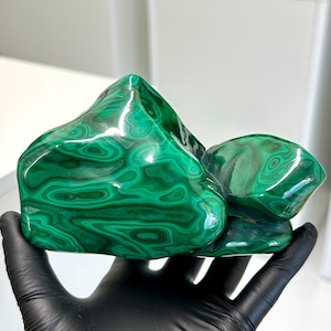 Malachite Crystal Freeform Fully Polished Display Piece from The Congo - Perfect for Mineral Collectors and Metaphysical Use - 20% OFF SALE