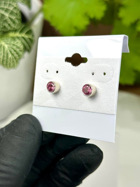 Faceted Pink Maine Tourmaline var. Rubellite Stud 