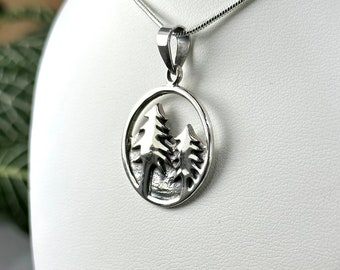 Pine Tree Pendant Crafted from Sterling Silver with Sterling Silver Chain - Beautiful North Woods Jewelry Created in America 20% OFF SALE