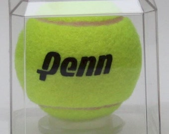 Tennis Ball Acrylic Display Case with Beveled Edges and Custom Stand - Free Engraving