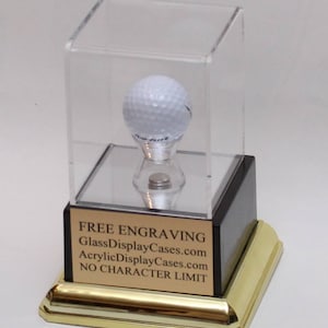 Personalized Golf Ball Display Case: Acrylic Award with Engraving