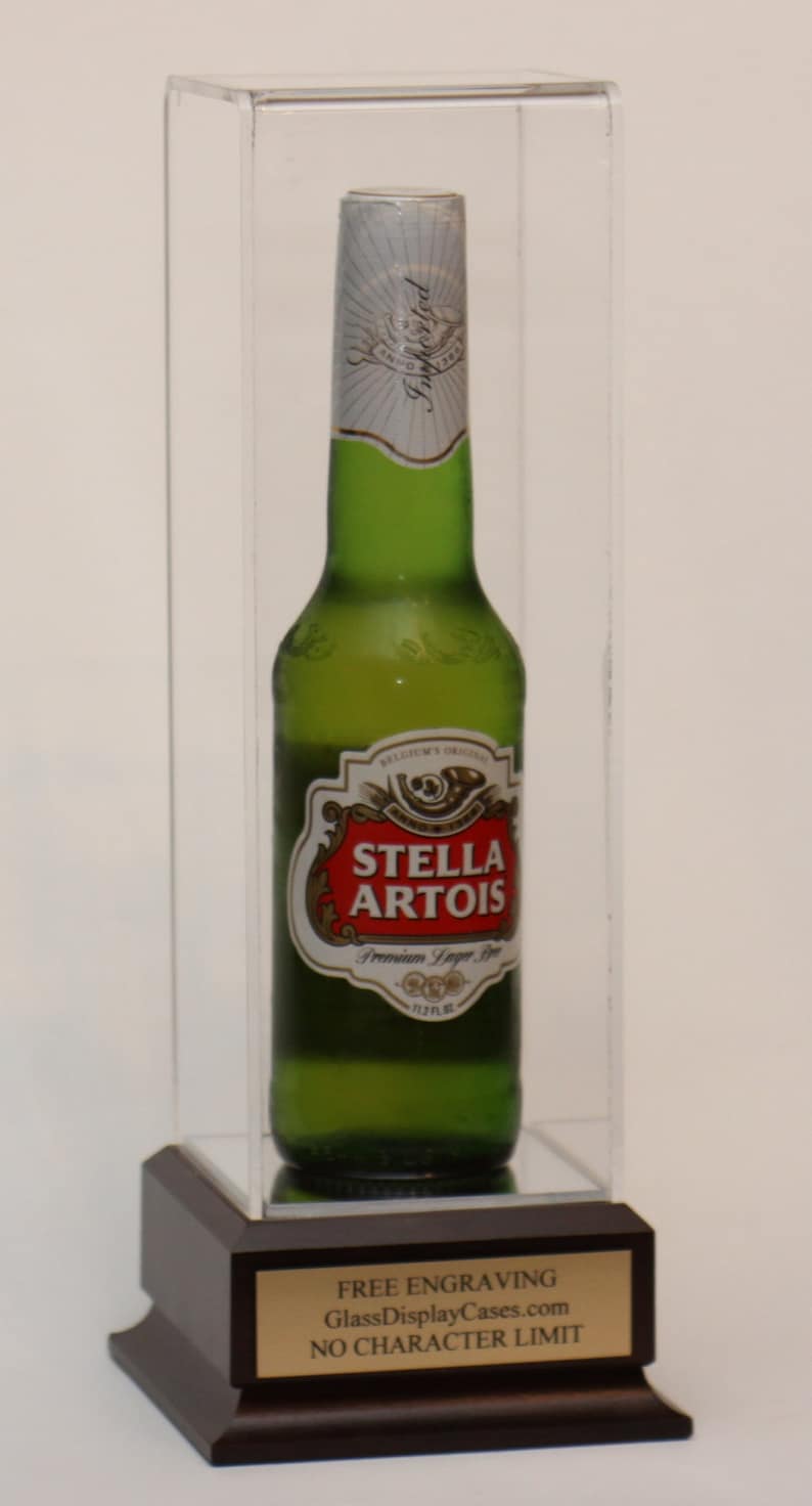 Beer or Soda Bottle Personalized Acrylic Display Case with Cherry